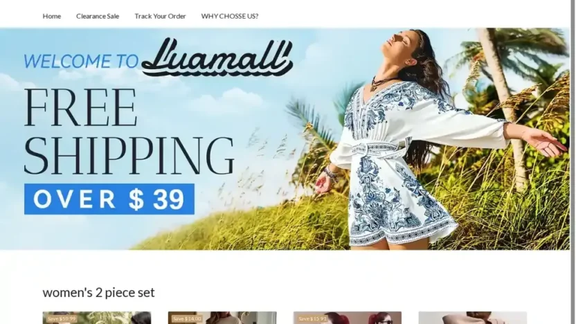 Screenshot of Non-Delivery scam website "Luamall.com"