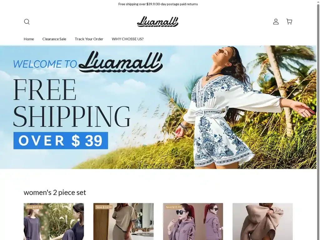 Screenshot of Non-Delivery scam website "luamall"