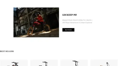 Screenshot of Non-Delivery scam website "Luckebikes.shop"