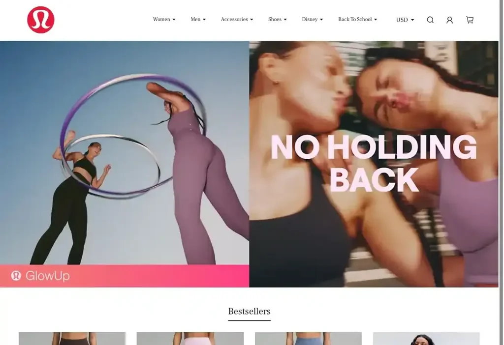 Screenshot of Non-Delivery scam website "Lululemonclubs.com"