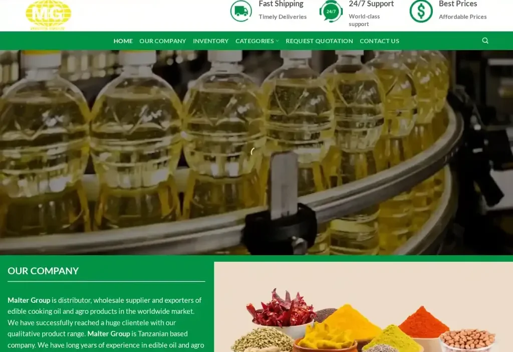 Screenshot of Non-Delivery scam website "Malter-groups.com"