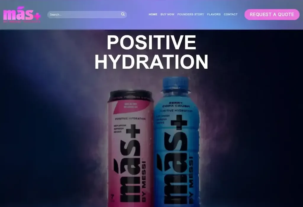 Screenshot of Non-Delivery scam website "Masbymessiwholesaledrink.com"