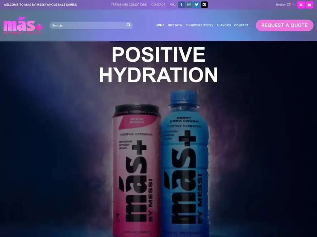 Screenshot of Non-Delivery scam website "mas by messi Bulk Sales"