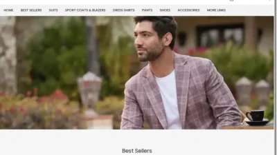 Screenshot of Non-Delivery scam website "Menswearhouseofficial.com"