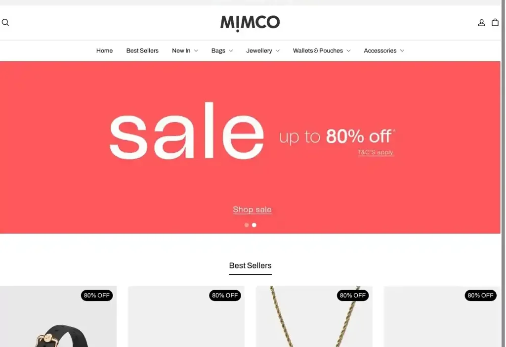 Screenshot of Non-Delivery scam website "Mimcofficial.com"