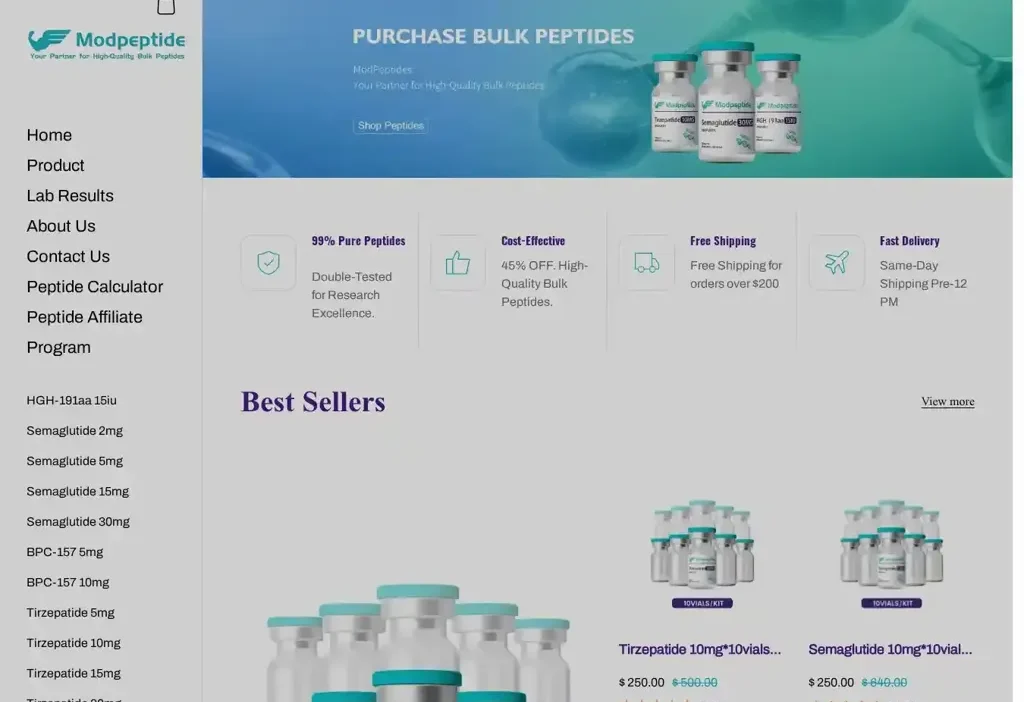 Screenshot of Non-Delivery scam website "Modfitsupps.com"