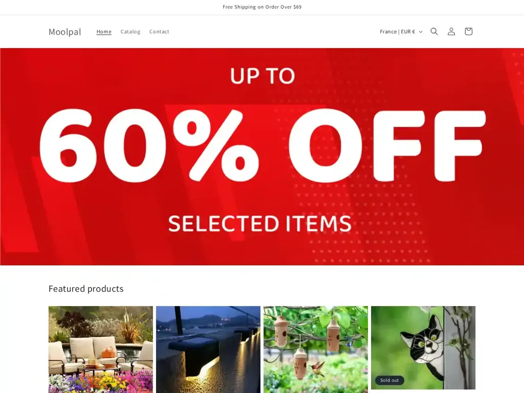 Screenshot of Non-Delivery scam website "Moolpal"