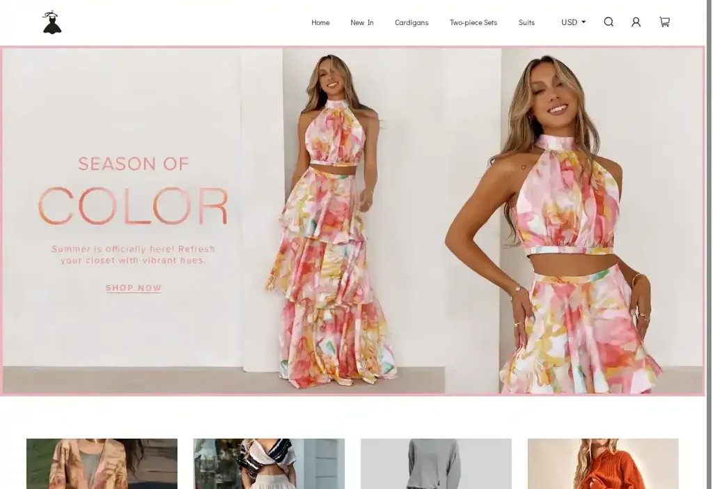 Screenshot of Non-Delivery scam website "Msschic.com"