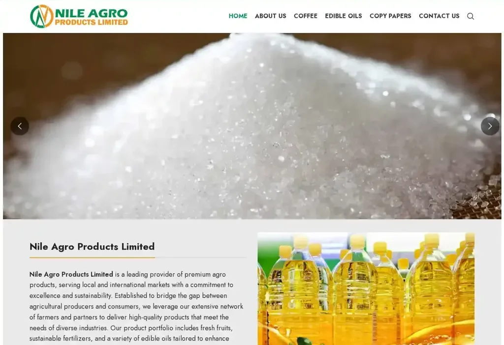 Screenshot of Non-Delivery scam website "Nileagroproductslimited.com"