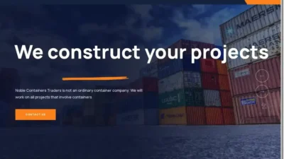 Screenshot of Non-Delivery scam website "Noblecontainerstraders.com"