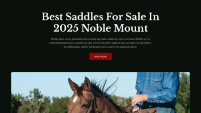 Screenshot of Non-Delivery scam website "Noblemountsaddles.com"