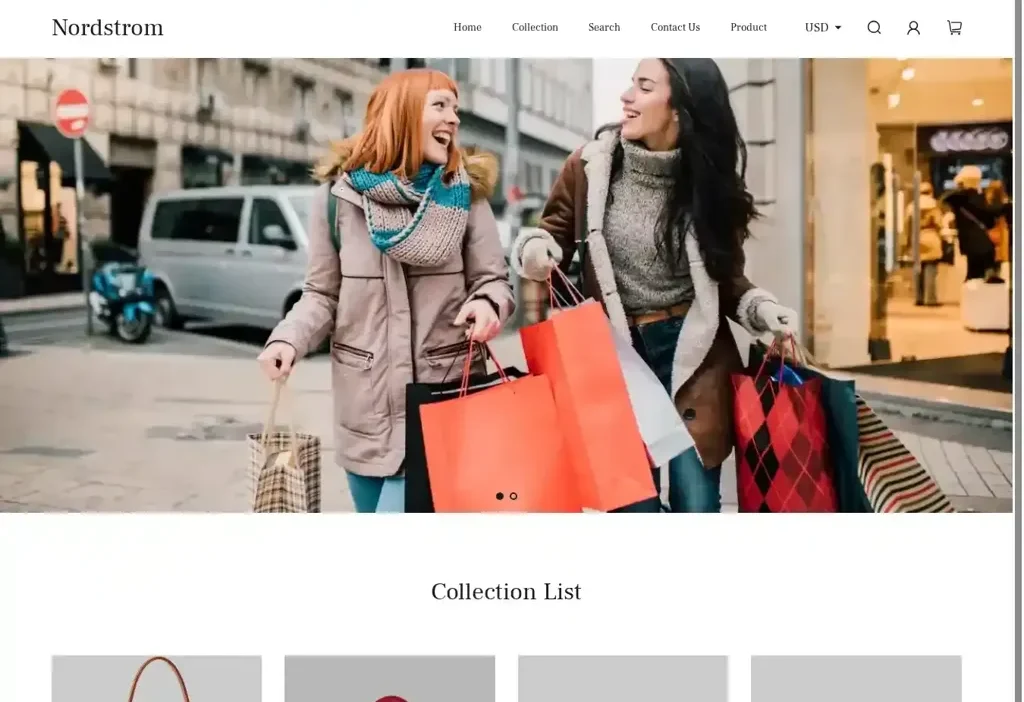 Screenshot of Non-Delivery scam website "Nordstrommarket.com"