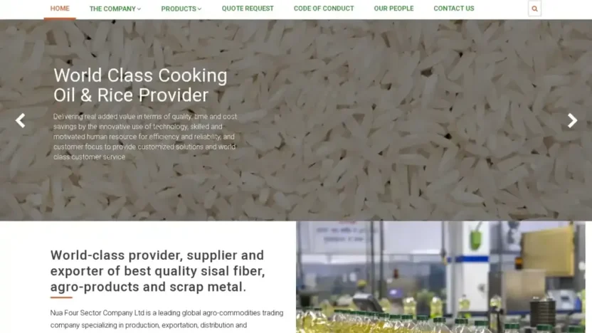 Screenshot of Non-Delivery scam website "Nuafoursectorcompanyltd.com"