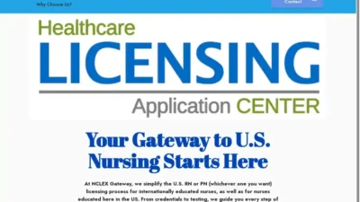 Screenshot of Non-Delivery scam website "Nurse-licensing.com"