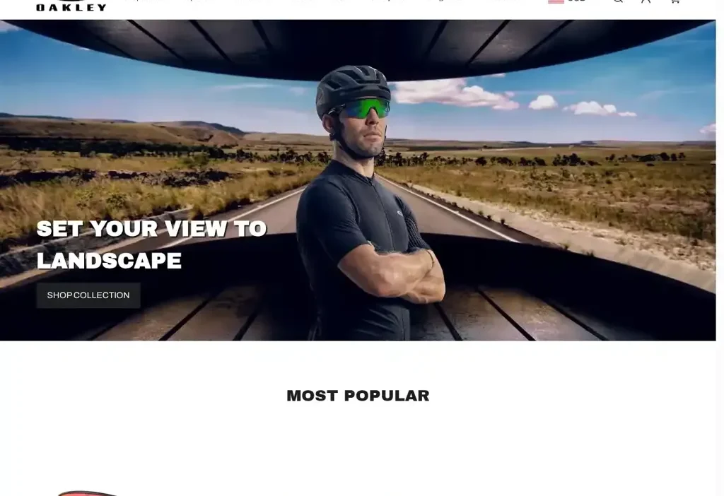 Screenshot of Non-Delivery scam website "Oakleys.top"