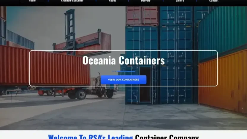 Screenshot of Non-Delivery scam website "Oceanacontainers.net"