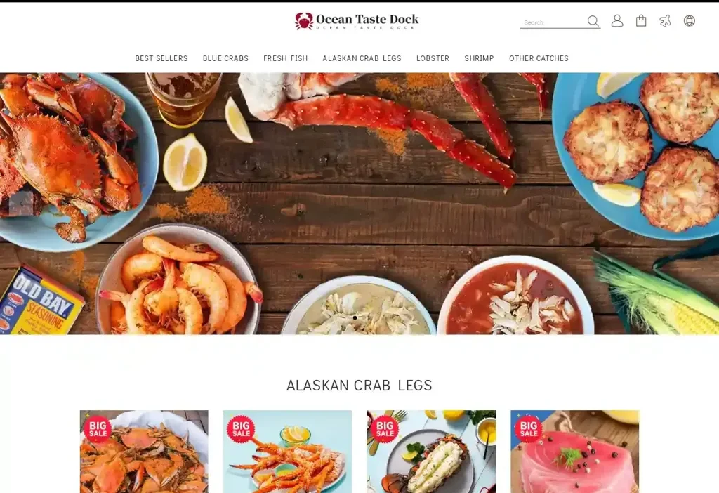 Screenshot of Non-Delivery scam website "Oceantastevip.com"