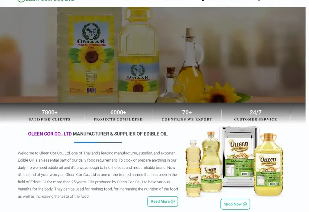 Screenshot of Non-Delivery scam website "Oleencoltd.com"