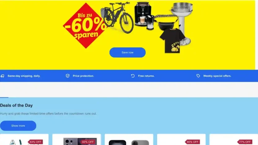 Screenshot of Non-Delivery scam website "Onlinemallsvip.com"