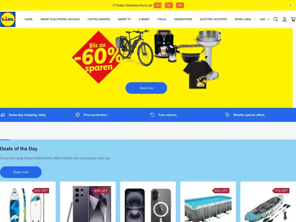 Screenshot of Non-Delivery scam website "500 Internal Server Error"