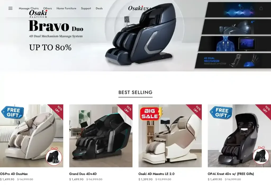 Screenshot of Non-Delivery scam website "Osakyus.shop"