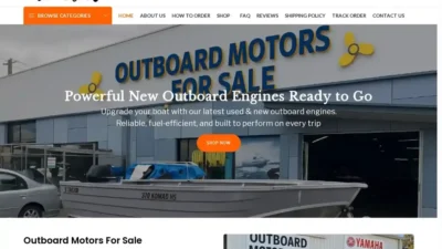Screenshot of Non-Delivery scam website "Outboardmotorforsale.com"