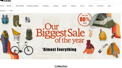 Screenshot of Non-Delivery scam website "Outdoorretailstore.com"
