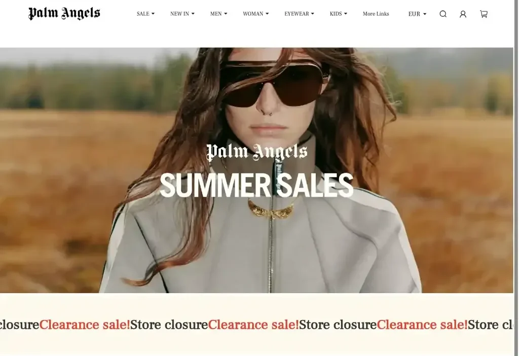 Screenshot of Non-Delivery scam website "Palmsale.shop"