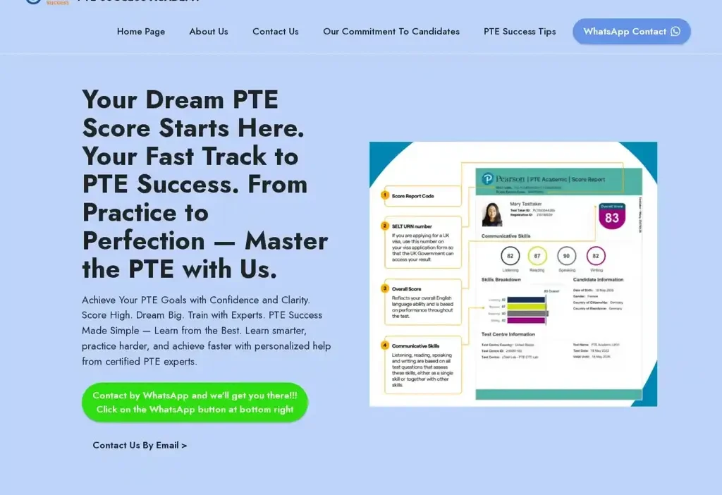 Screenshot of Non-Delivery scam website "Pearsonsuccessmadeeasy.com"