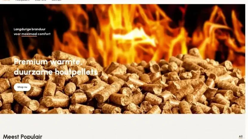 Screenshot of Non-Delivery scam website "Pelletstotaal.com"