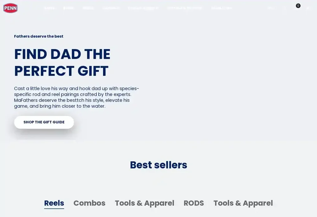 Screenshot of Non-Delivery scam website "Pennfishings.com"