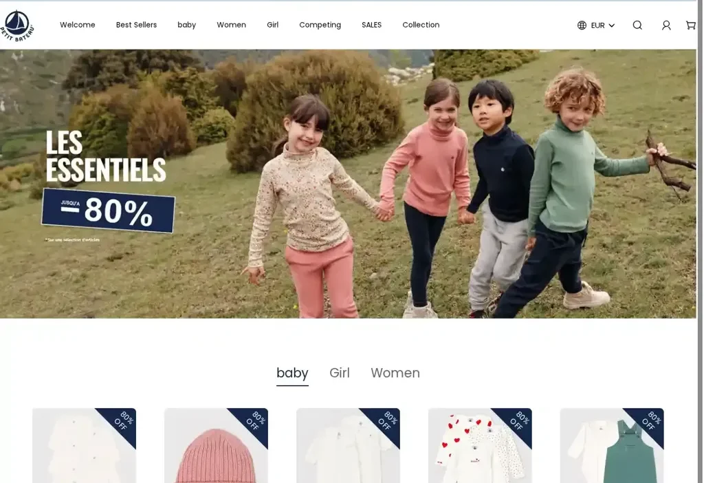 Screenshot of Non-Delivery scam website "Petitbateauofficial.com"