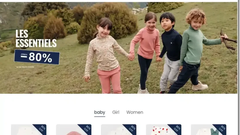 Screenshot of Non-Delivery scam website "Petitbateauofficial.com"