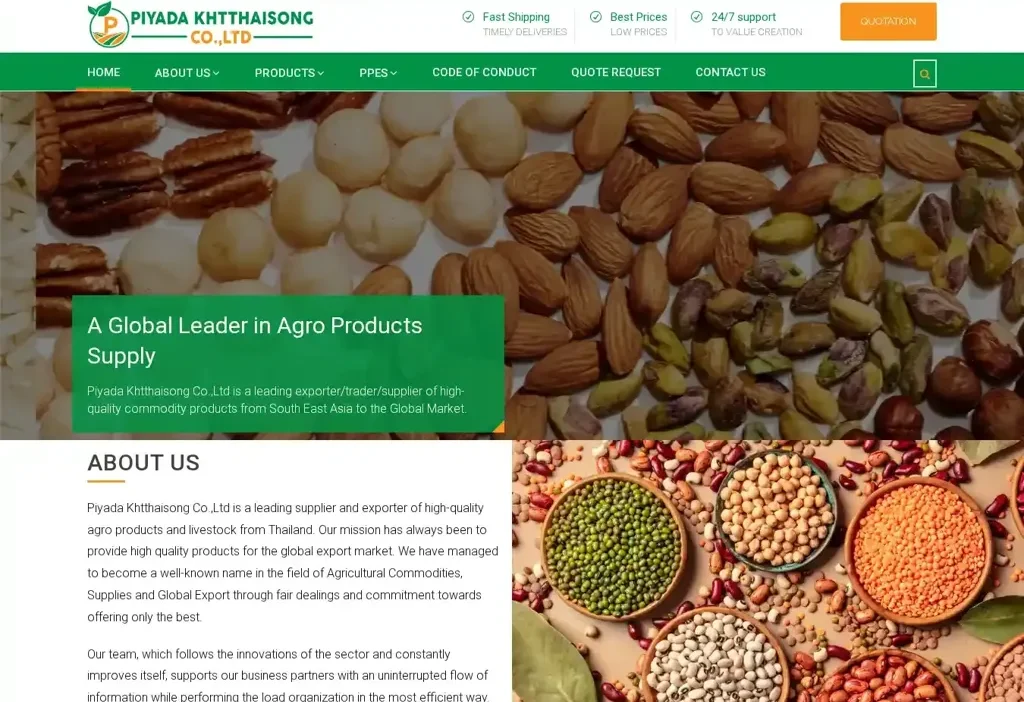 Screenshot of Non-Delivery scam website "Piyadakhtthaisong.com"