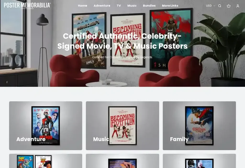 Screenshot of Non-Delivery scam website "Postershop.online"