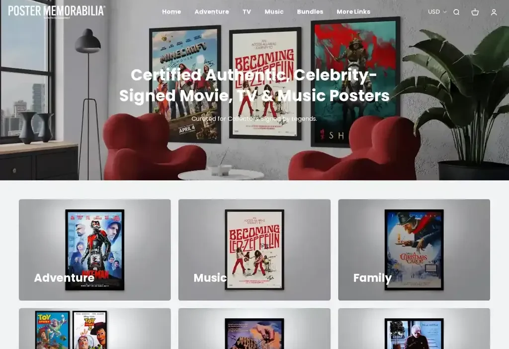 Screenshot of Non-Delivery scam website "Posterstoress.com"