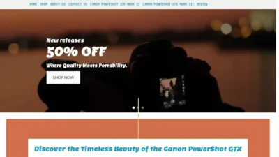 Screenshot of Non-Delivery scam website "Powershotg7xstore.com"