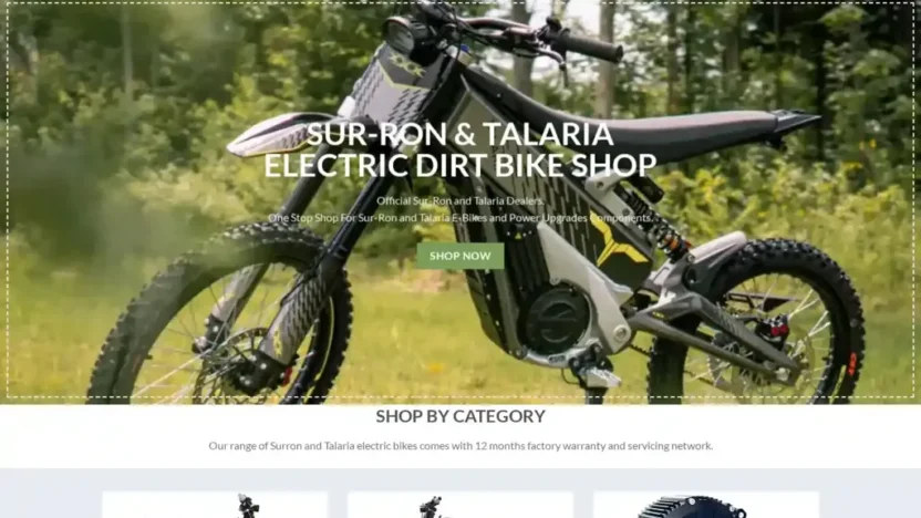 Screenshot of Non-Delivery scam website "Powertrailebike.com"