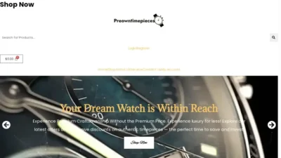 Screenshot of Non-Delivery scam website "Preowntimepieces.com"