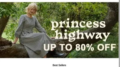 Screenshot of Non-Delivery scam website "Princesshighway.shop"
