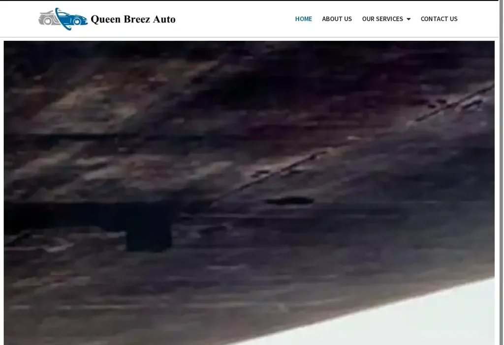 Screenshot of Non-Delivery scam website "Queenbreezauto.com"