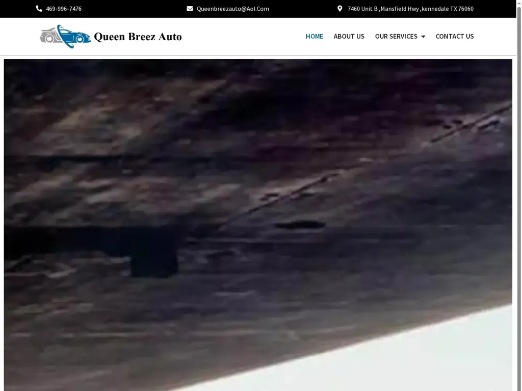 Screenshot of Non-Delivery scam website "Queen Breez Auto"