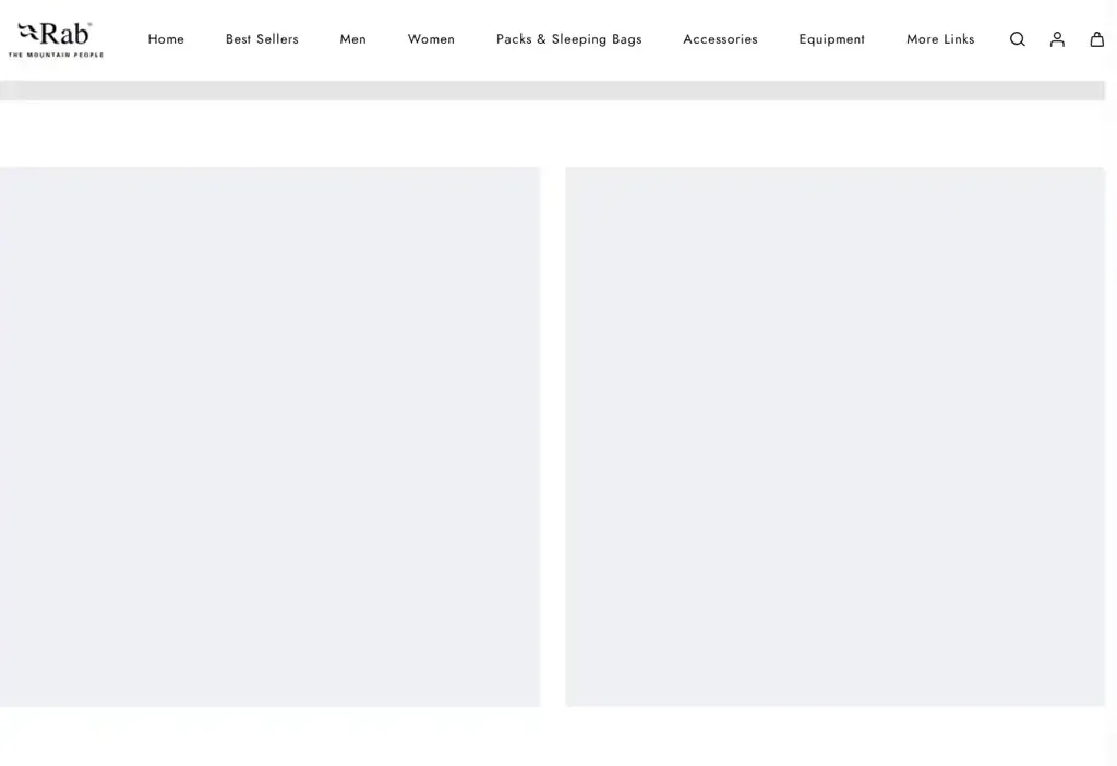 Screenshot of Non-Delivery scam website "Rabgears.com"