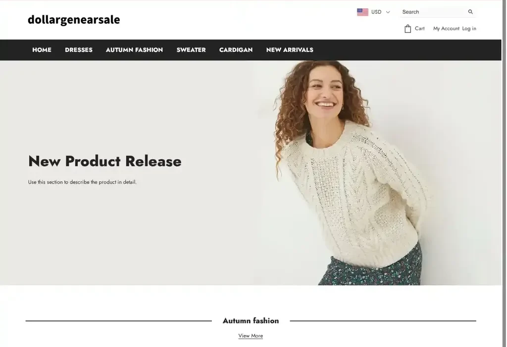 Screenshot of Non-Delivery scam website "Ravbnui-jp.shop"