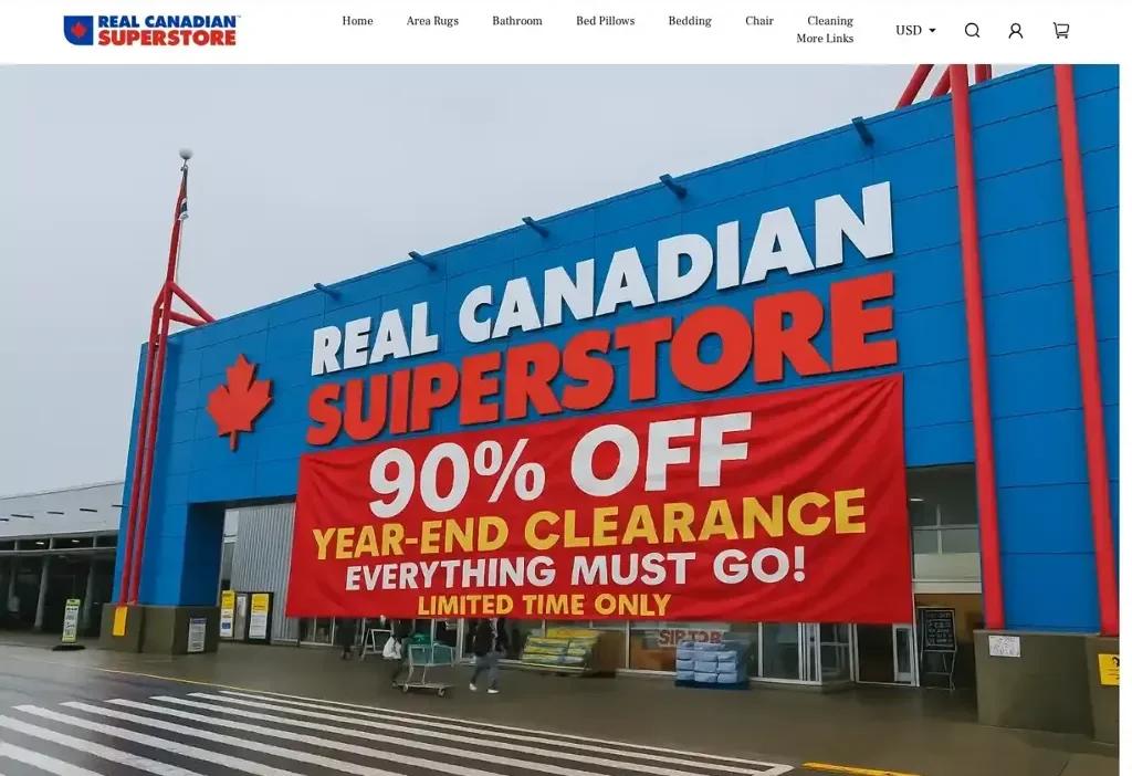 Screenshot of Non-Delivery scam website "Realcanaadawdca.shop"