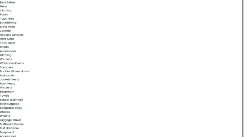 Screenshot of Non-Delivery scam website "Ripcurloutletus.com"