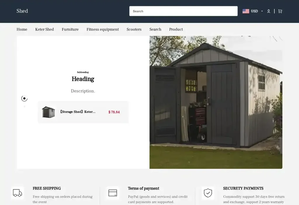 Screenshot of Non-Delivery scam website "Roesite.shop"