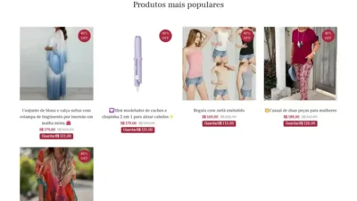Screenshot of Non-Delivery scam website "Roupas-bonitas.com"