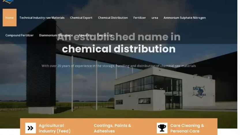 Screenshot of Non-Delivery scam website "Sazachemicals.org"