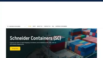 Screenshot of Container scam website "Schneidercontainers.com"